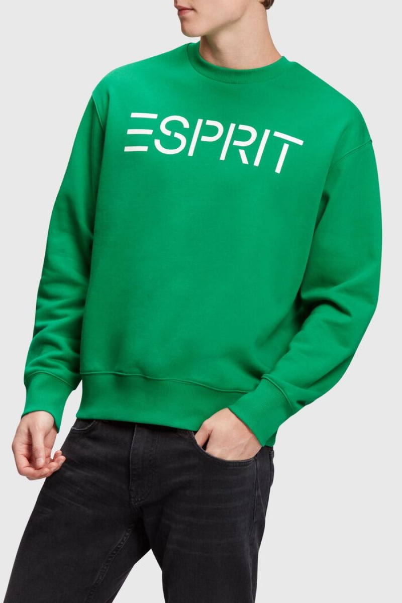 Pánské Mikiny Esprit Logo Zelene | AJL145809