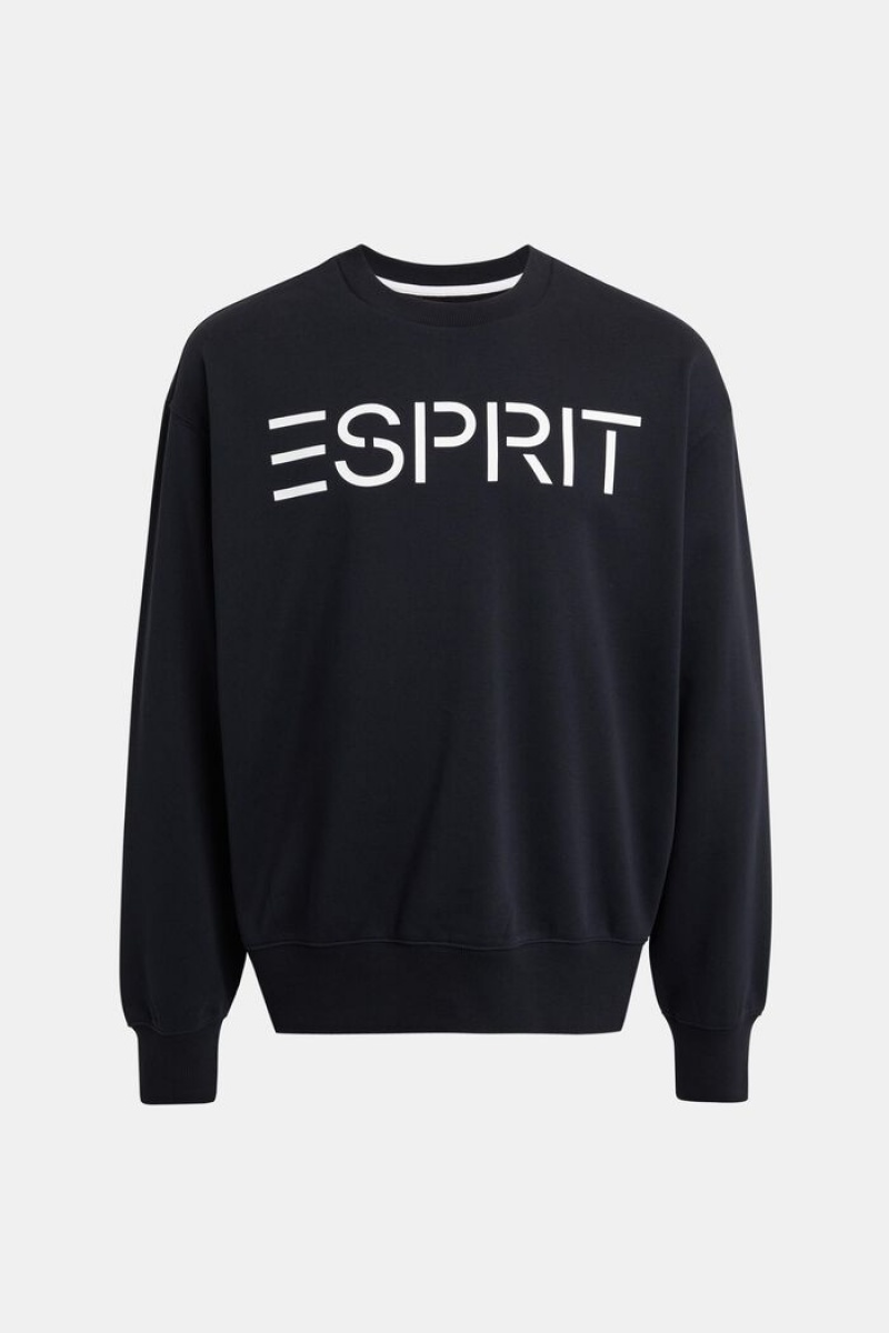 Pánské Mikiny Esprit Logo Černé | MUC659243