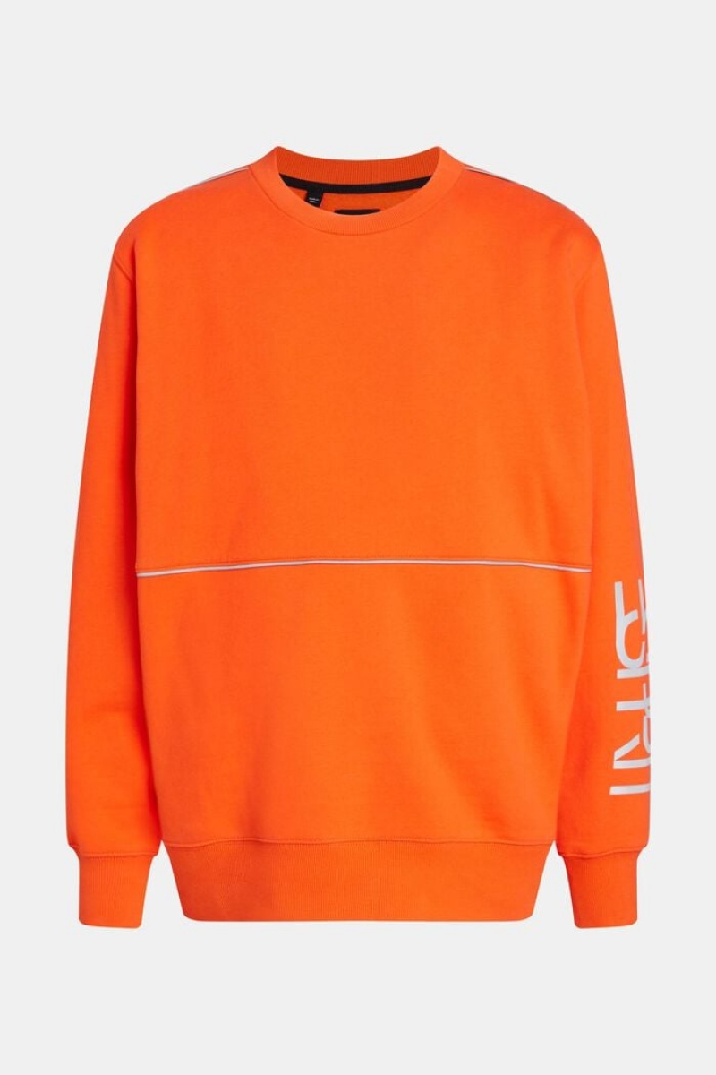 Pánské Mikiny Esprit Oversized Logo Print Červené Oranžové | KYS629103