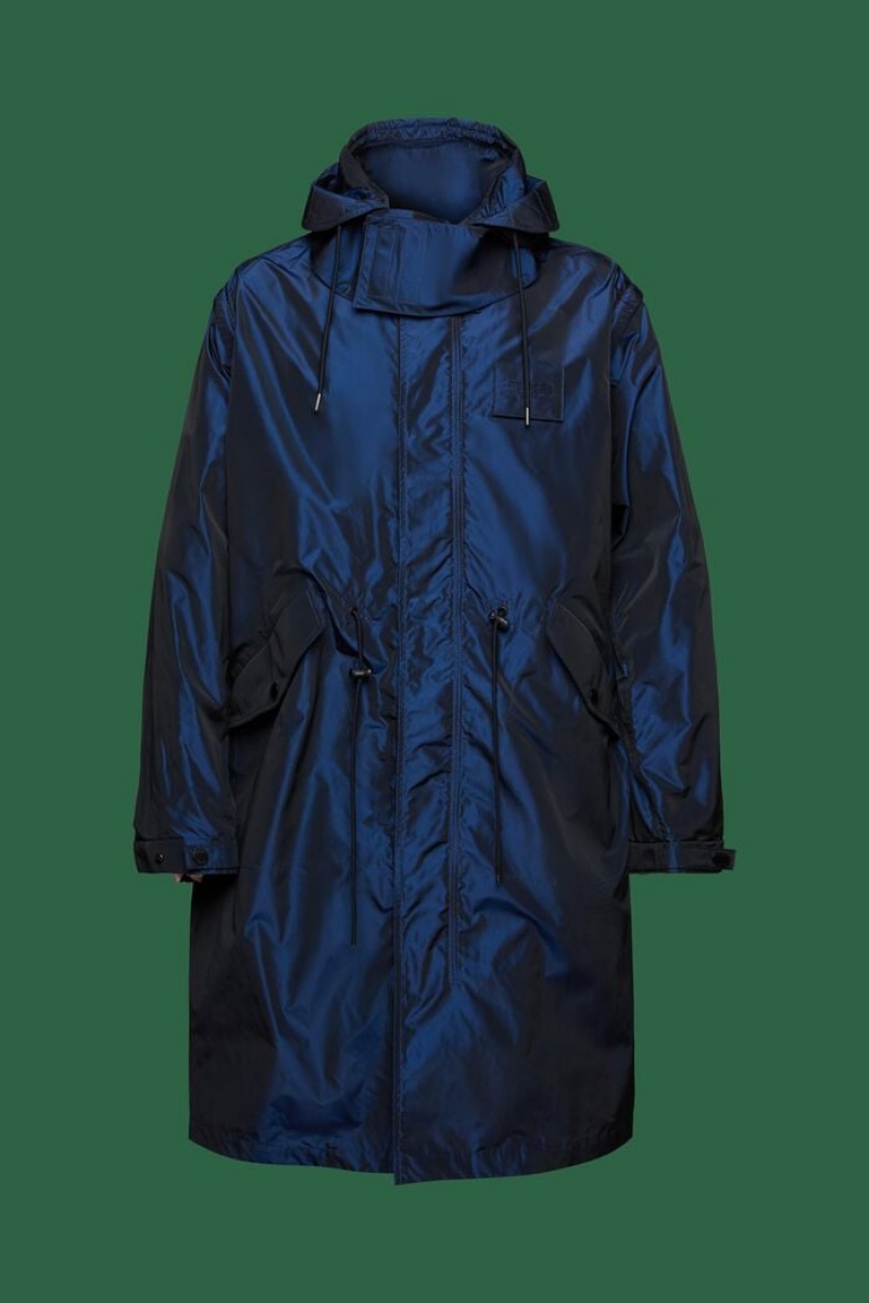 Pánské Parka Esprit Metallic S Kapucí Světle Blankyt | EAZ195348