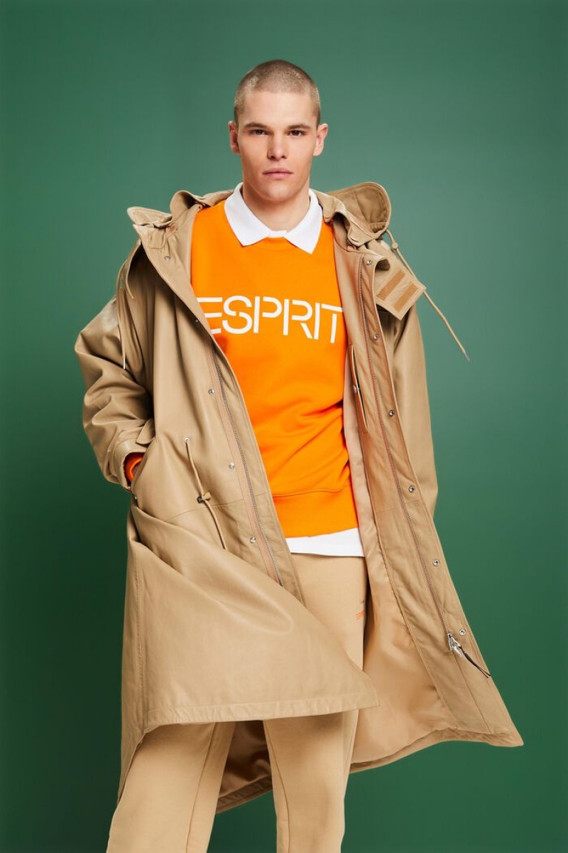 Pánské Parka Esprit Multi-functional Læder Béžový | OLW836425