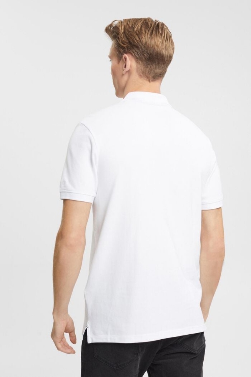 Pánské Polo Triko Esprit Slim Fit Bílé | CVL503871