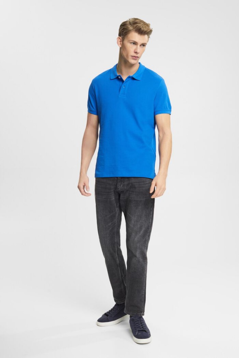 Pánské Polo Triko Esprit Slim Fit Blankyt | OKQ894312