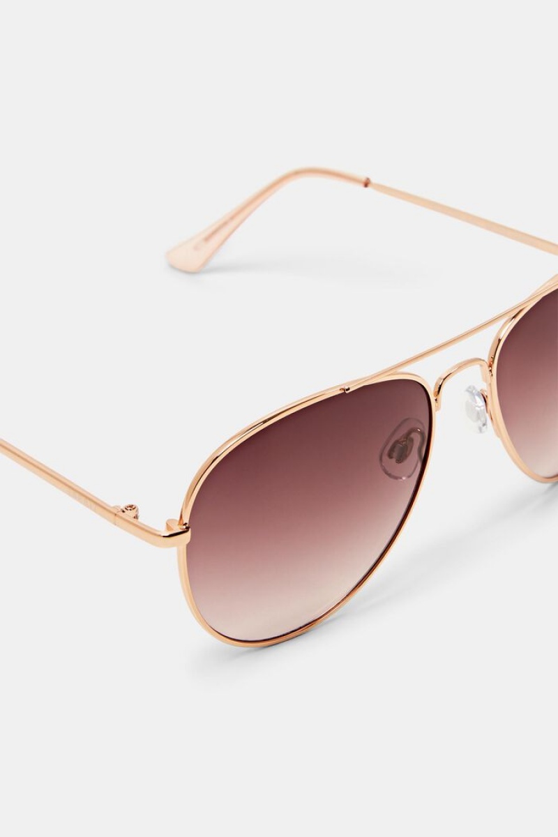 Pánské Sluneční Brýle Esprit Aviator With Rose Tinted Lenses Růžové | SQR315609