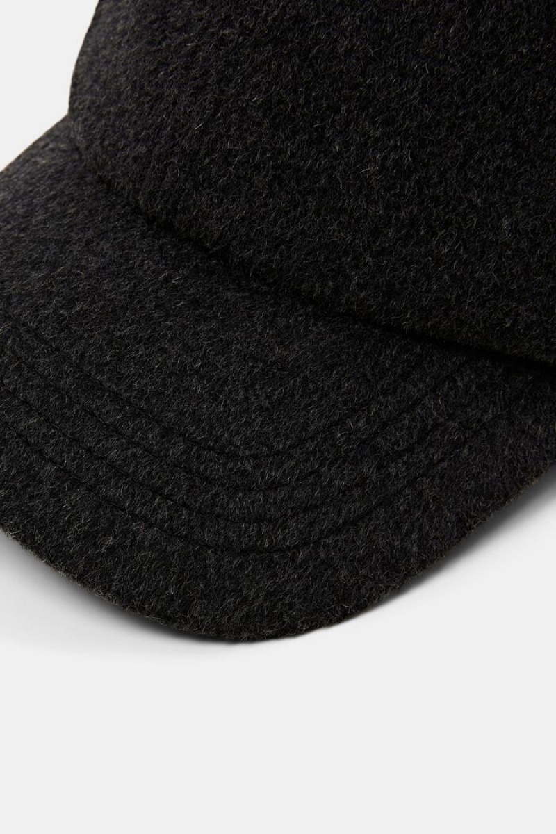 Pánské Čepice Esprit Vlna-cashmere Blend Baseball Tmavě Šedé | QTM834107