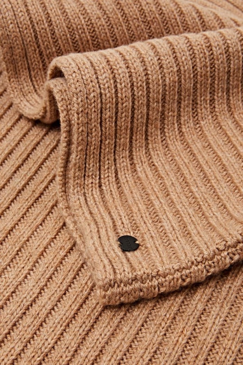 Pánské Šátky Esprit Rib-knit Tube,Vlna Blend Hnědé | RJA270681